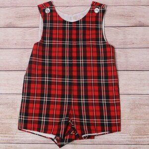 Kelly's Kids Plaid Jon Jon Black and Red